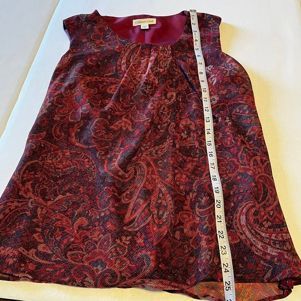 Coldwater Creek multi colored size small sleeveless blouse Tank Top side zipper - Picture 11 of 11